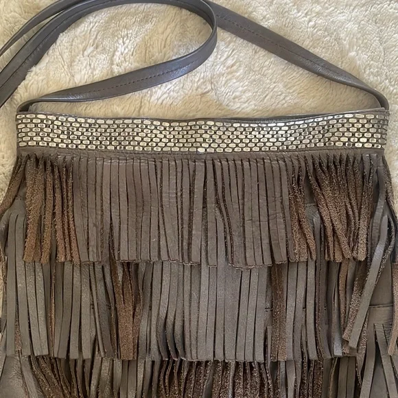Calleen Cordero messenger Snake fringe bag - Picture 2 of 5